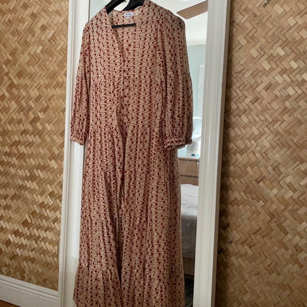 Gimaguas Maxi disco dress red squiggle